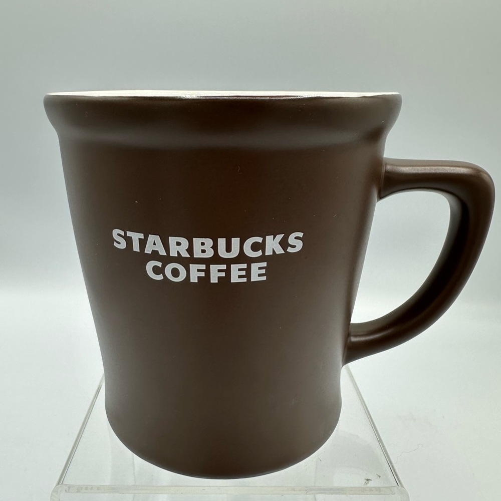 Starbucks Brown Matte Ceramic Mug – 16 oz Flared Logo Cup 2008
